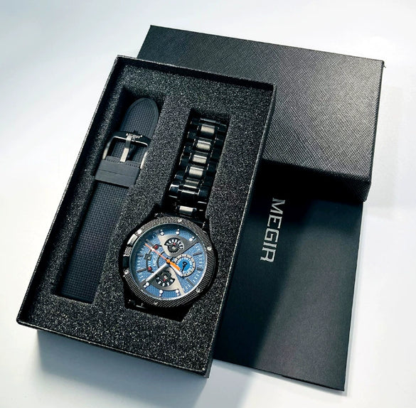 Mechanical Sports Men's Watch With Alloy Case Round Dial And Stainless Steel Strap