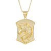 Medal Pendant Necklace Copper Plated Real Gold Cartoon Character Style
