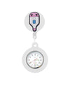 Medical Pocket Watch Alloy Case Silicone Strap Stainless Steel Buckle Round Dial Cartoon Style
