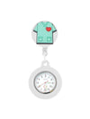Medical Pocket Watch Alloy Case Silicone Strap Stainless Steel Buckle Round Dial Cartoon Style