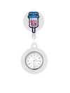 Medical Pocket Watch Alloy Case Silicone Strap Stainless Steel Buckle Round Dial Cartoon Style