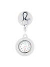 Medical Pocket Watch Alloy Case Silicone Strap Stainless Steel Buckle Round Dial Cartoon Style