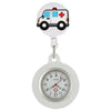 Medical Pocket Watch Alloy Case Silicone Strap Stainless Steel Buckle Round Dial Cartoon Style