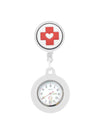 Medical Pocket Watch Alloy Case Silicone Strap Stainless Steel Buckle Round Dial Cartoon Style