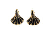 Medieval Style Geometric Fanshaped Stainless Steel Electroplated Earrings