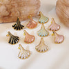 Medieval Style Geometric Fanshaped Stainless Steel Electroplated Earrings