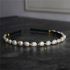 Medieval Style Natural Freshwater Baroque Pearl Headband With Retro Temperament Green Design