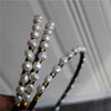 Medieval Style Natural Freshwater Baroque Pearl Headband With Retro Temperament Green Design