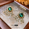 Medieval Vintage Women's Earrings Set With Synthetic Crystal Diamond Geometric Pattern