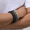 Men Hip Hop Stainless Steel Vshaped Electroplated Chain Bracelet Vintage Fashion