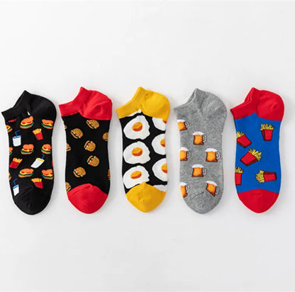 Men'S Casual Abstract Cotton Printing Ankle Socks A Pair