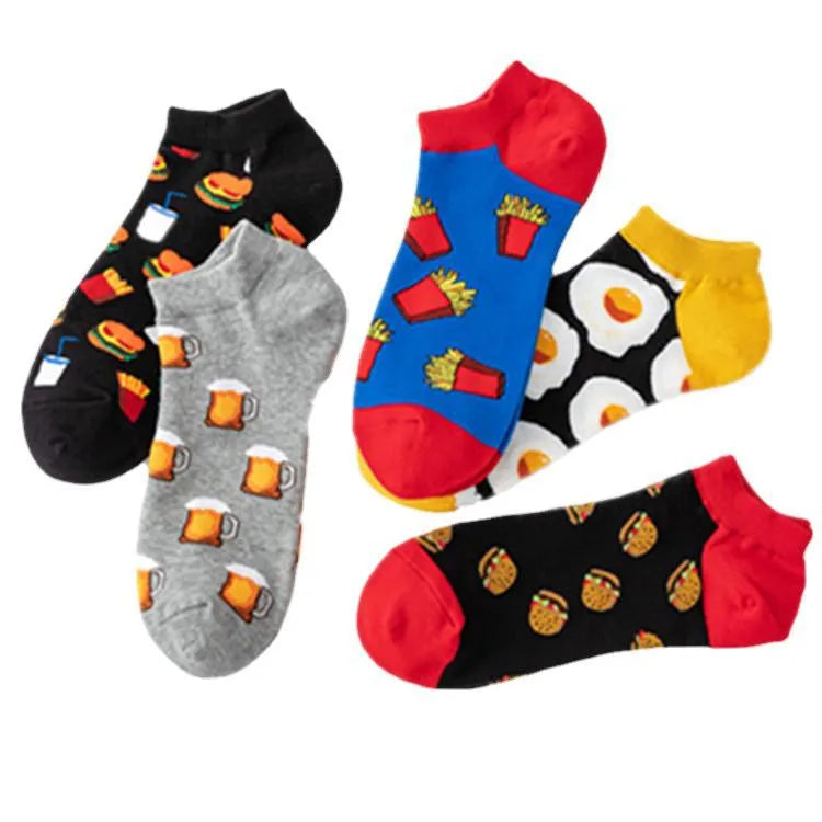 Men'S Casual Abstract Cotton Printing Ankle Socks A Pair