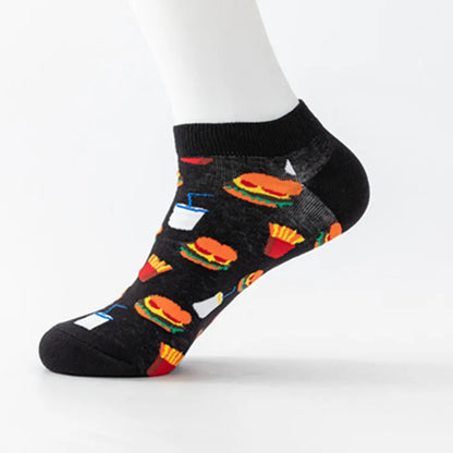 Men'S Casual Abstract Cotton Printing Ankle Socks A Pair