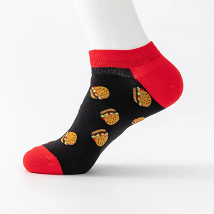 Men'S Casual Abstract Cotton Printing Ankle Socks A Pair