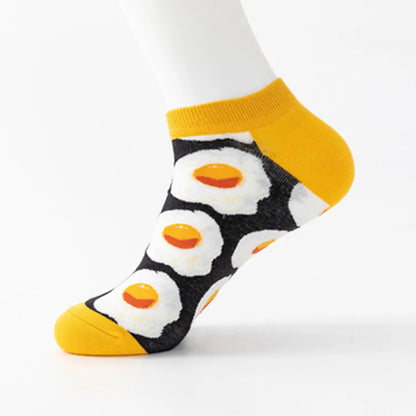 Men'S Casual Abstract Cotton Printing Ankle Socks A Pair