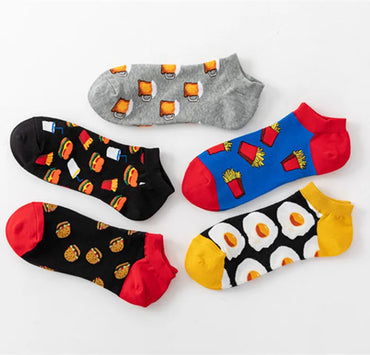 Men'S Casual Abstract Cotton Printing Ankle Socks A Pair