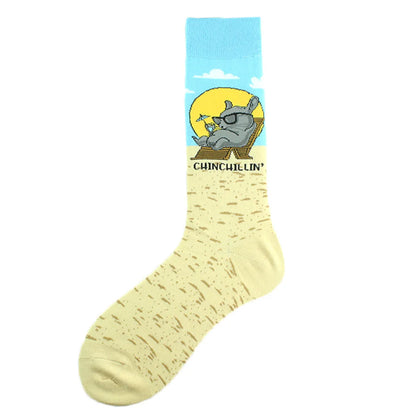 Men'S Casual Animal Vegetable Notes Cotton Ankle Socks A Pair