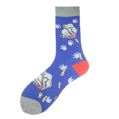 Men'S Casual Animal Vegetable Notes Cotton Ankle Socks A Pair