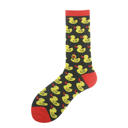 Men'S Fashion Cartoon Nylon Cotton Printing Crew Socks A Pair