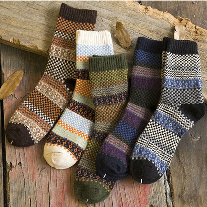 Men'S Fashion Printing Wool Crew Socks