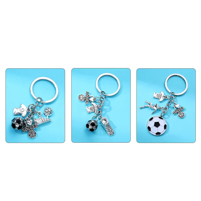 Men 'S Football Key Creative Personality Football Key Ring Alloy Drip Keychain Pendant