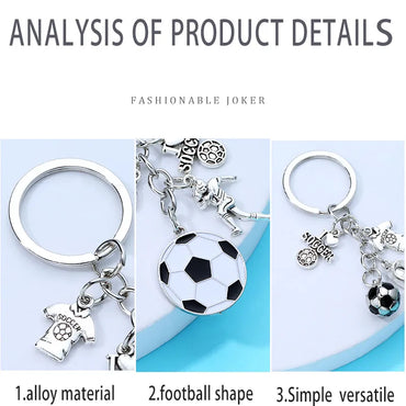 Men 'S Football Key Creative Personality Football Key Ring Alloy Drip Keychain Pendant