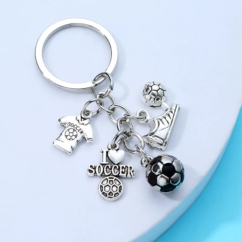 Men 'S Football Key Creative Personality Football Key Ring Alloy Drip Keychain Pendant