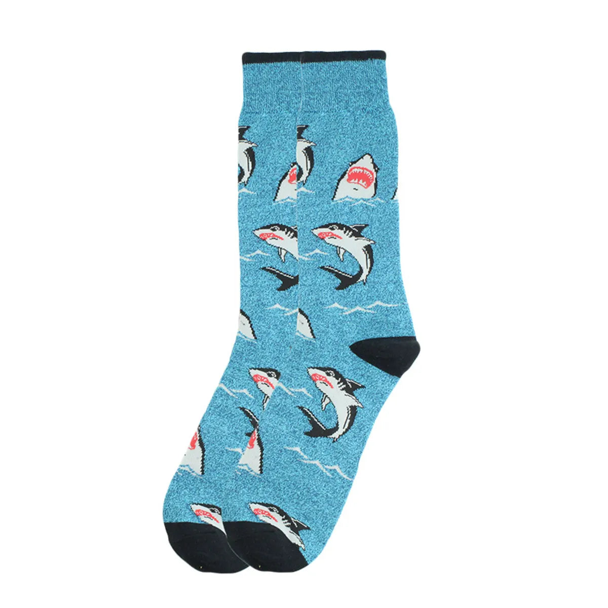 Men'S Simple Style Animal Cotton Printing Crew Socks A Pair