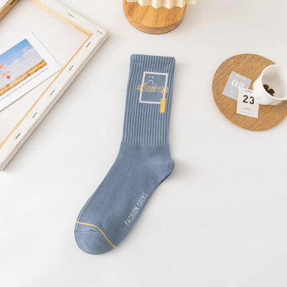 Men'S Simple Style Letter Cotton Ankle Socks A Pair