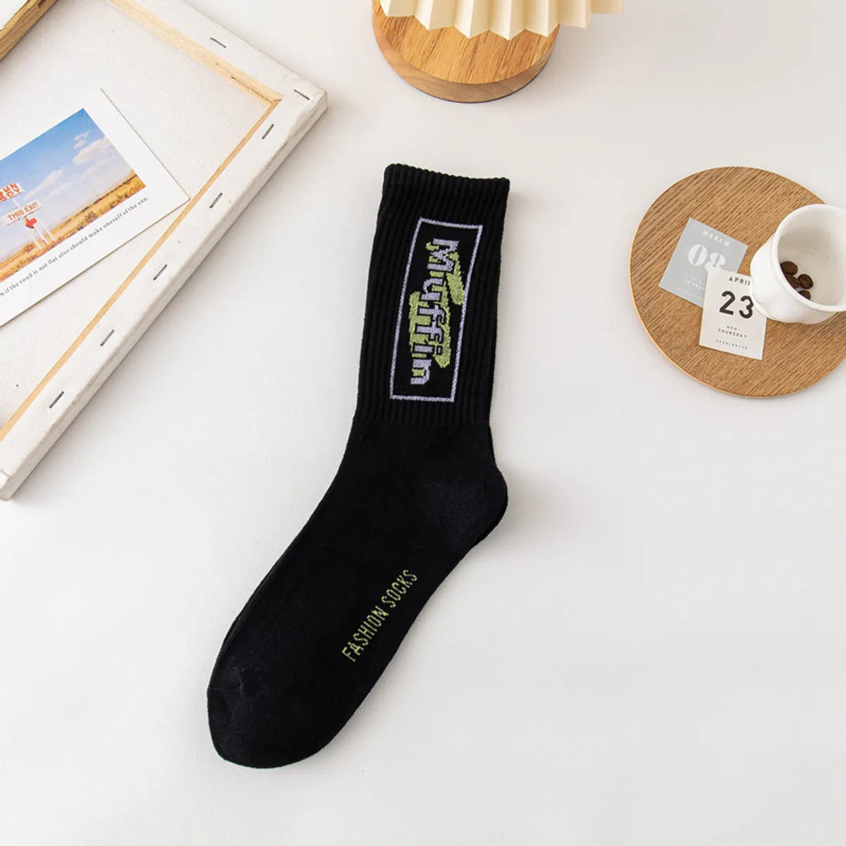 Men'S Simple Style Letter Cotton Ankle Socks A Pair