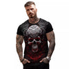 Men'S Skull Streetwear Round Neck Short Sleeve Regular Fit Men'S T-Shirt
