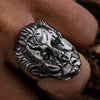 Men Vintage Stainless Steel Skull Ring Seiko Design