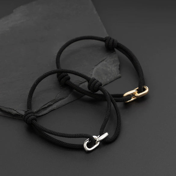 Men's Adjustable Milan Rope Bracelet Hiphop Style Alloy Cross Electroplated