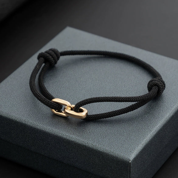 Men's Adjustable Milan Rope Bracelet Hiphop Style Alloy Cross Electroplated