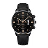 Men's Alloy And Imitation Leather Business Style Round Quartz Watch With Printed Logo