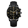 Men's Alloy And Imitation Leather Business Style Round Quartz Watch With Printed Logo