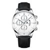 Men's Alloy And Imitation Leather Business Style Round Quartz Watch With Printed Logo
