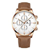 Men's Alloy And Imitation Leather Business Style Round Quartz Watch With Printed Logo