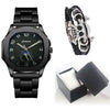 Men's Alloy And Pu Band Digital Quartz Watch With Skull Head Design And Round Dial