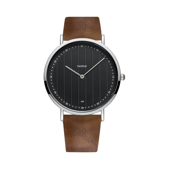 Men's Alloy And Pu Casual Waterproof Quartz Wristwatch With Round Dial