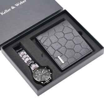 Men's Alloy And Pu Gift Suit With Round Dial Spiral Crown Pin Buckle Ordinary Mirror And Leisure Style