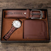 Men's Alloy And Pu Gift Suit With Round Dial Spiral Crown Pin Buckle Ordinary Mirror And Leisure Style