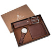 Men's Alloy And Pu Gift Suit With Round Dial Spiral Crown Pin Buckle Ordinary Mirror And Leisure Style