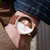 Men's Alloy And Pu Watch With Hollow Design And Round Shape