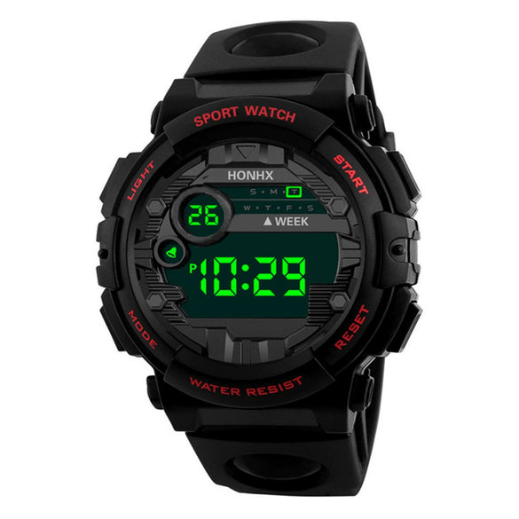 Men's Alloy And Rubber Electronic Sports Watch With Round Dial