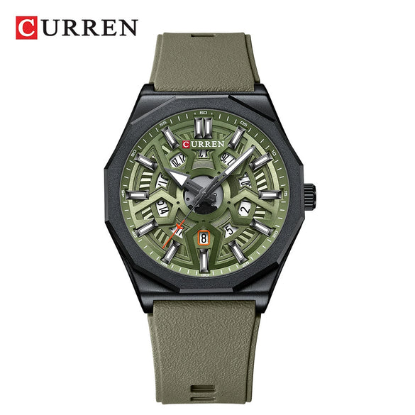 Men's Alloy And Silicone Fashion Casual Quartz Watch With Round Dial And Titanium Metal Clasp
