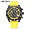Men's Alloy And Silicone Multifunction Waterproof Luminous Sports Watch With Mineral Strengthened Glass Mirror And Stainless Steel Clasp