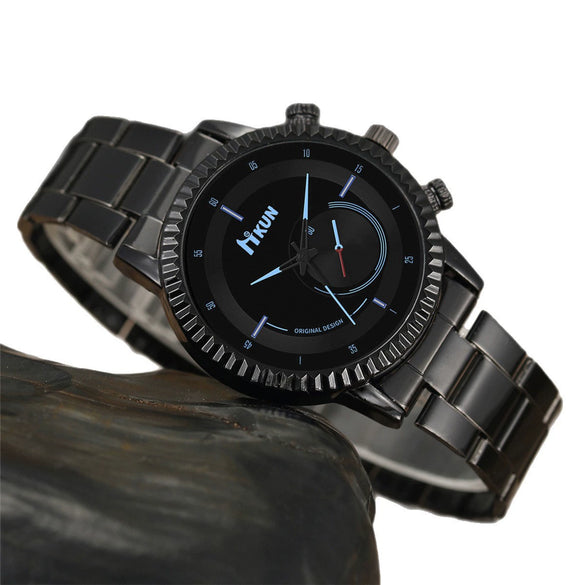 Men's Alloy And Stainless Steel Band Fashion Round Dial Gear Dial Quartz Watch 4Piece Gift Box Set