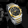 Men's Alloy And Stainless Steel Band Round Dial Sports Mechanical Quartz Watch