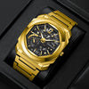 Men's Alloy And Stainless Steel Band Round Dial Sports Mechanical Quartz Watch